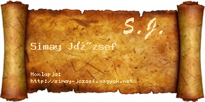 Simay József névjegykártya